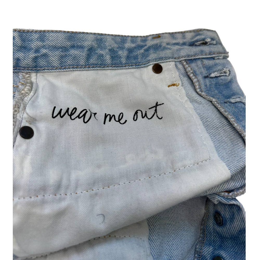 Grlfrnd Helena Button Fly Distressed Light Wash S… - image 7